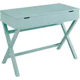 Peggy Lift-Top Desk in Pastel Turquoise Blue Wood