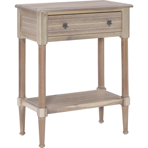 Seaboard End Accent Table in Natural Wood