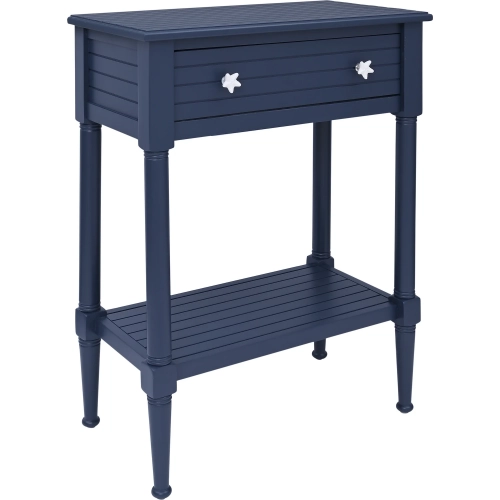 Seaboard End Accent Table in Navy Blue Wood