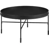 Soloman Coffee Table in Black Wood & Metal