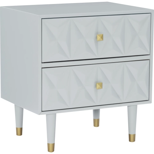 Geo Texture 2-Drawer Nightstand in Gray