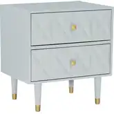 Geo Texture 2-Drawer Nightstand in Gray
