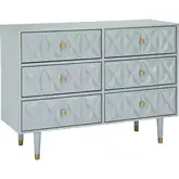 Geo Texture 6-Drawer Dresser in Gray