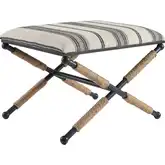 Logue Campaign Ottoman in Neutral & Black Fabric