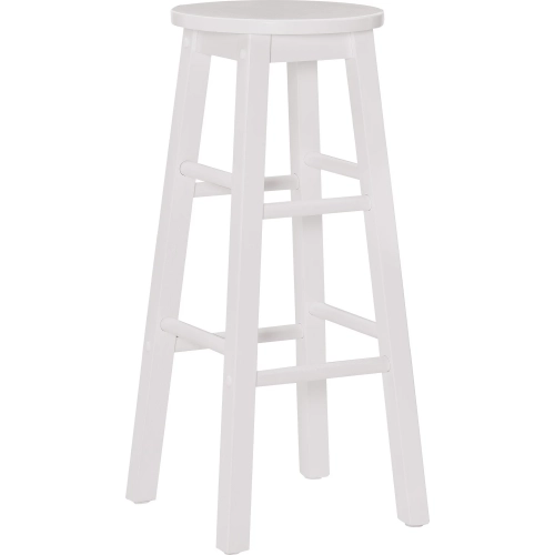 Linon 29" Bar Stool in White Wood