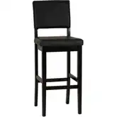 Milano Bar Stool in Black Wood & Vegan Leather