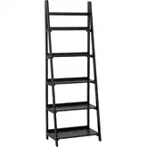 Charlotte 5-Shelf Bookcase Black