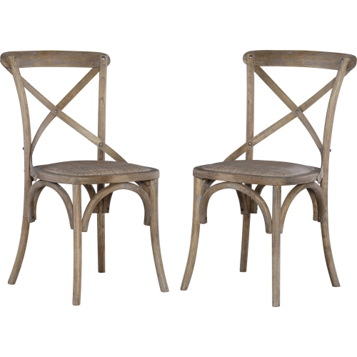 Helia Dining Chair in Gray Wash Bentwood (Set of 2)