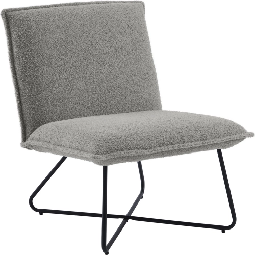 Kelvin Accent Chair in Gray Sherpa & Black Metal