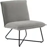 Kelvin Accent Chair in Gray Sherpa & Black Metal