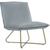 Kelvin Accent Chair in Light Gray Velvet & Gold