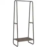 Bywood 60"H Clothing Rack in Pewter Metal & Distressed Wood