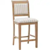 Emmy 26" Counter Stool in Gray Stripe Fabric & Washed Wood