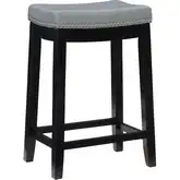 Claridge Counter Stool in Gray Leatherette & Black Wood