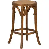 Rae Backless Counter Stool in Walnut Wood & Rattan