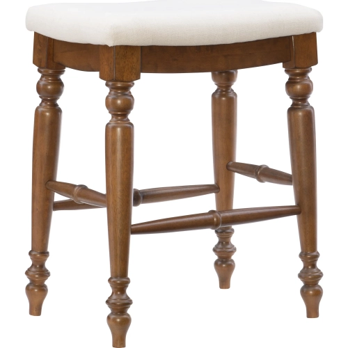 Marino 25" Backless Counter Stool in Linen Fabric & Walnut