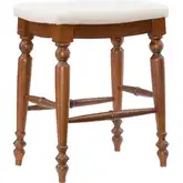 Marino 25" Backless Counter Stool in Linen Fabric & Walnut