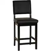 Milano Counter Stool in Black Wood & Vegan Leather