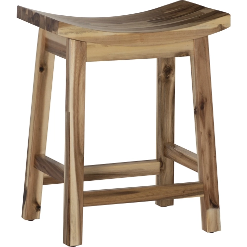 Dale Saddle Counter Stool in Light Natural Acacia Wood