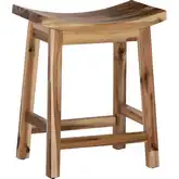 Dale Saddle Counter Stool in Light Natural Acacia Wood