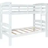 Levi Twin over Twin Bunk Bed in White Pine Wood