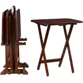 Burke Tray Tables in Dark Cherry & Chrome