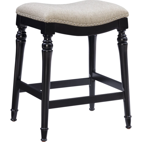 Hayes Counter Stool in Gray with Gray Fabric Seat