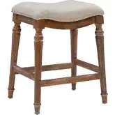 Hayes Counter Stool in Brown with Gray Fabric Seat