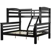 Levi Twin over Full Bunk Bed in Black Pine Wood