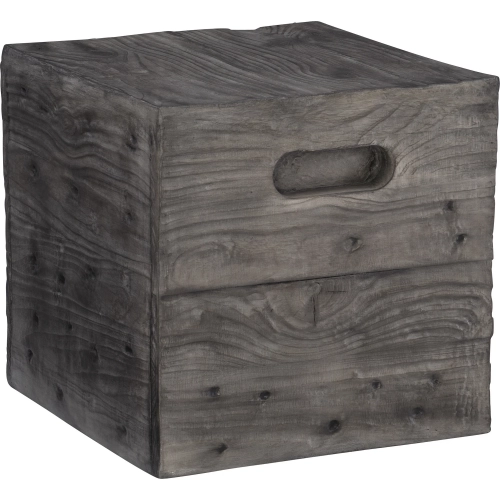 Warner Crate Side Table in Distressed Gray