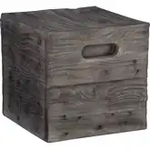 Warner Crate Side Table in Distressed Gray