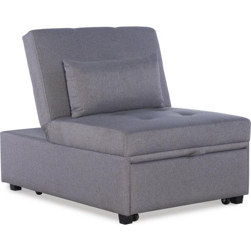 Boone Sofa Bed in Tufted Gray Fabric