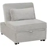 Boone Sleeper Chair in Gray Corduroy Fabric