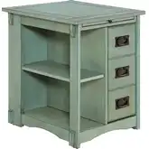 Parnell Side Table in Teal Blue Wood