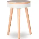 Sherbet Side Table in Orange & White Wood