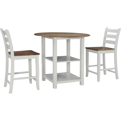 Colm 3-Piece Counter Dining Set in Silver Birch & Oak
