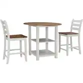Colm 3-Piece Counter Dining Set in Silver Birch & Oak