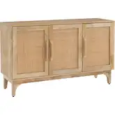Janie 3-Door Cabinet in Wood & Rattan