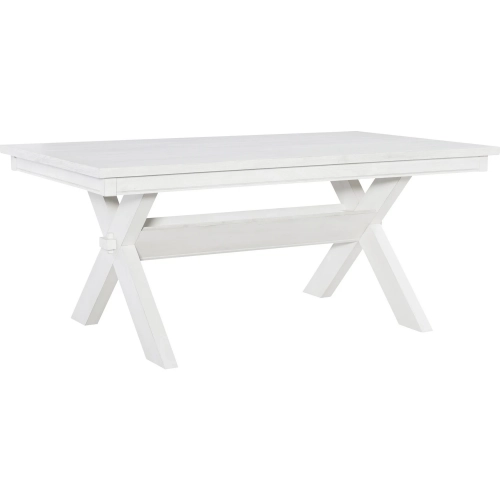 Turino 70" Dining Table in Distressed White Wood