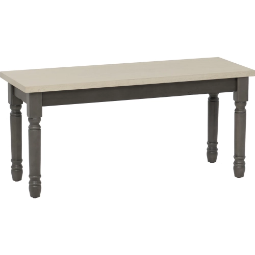 Willow Dining Bench in Dark Gray & Smoke White Wood