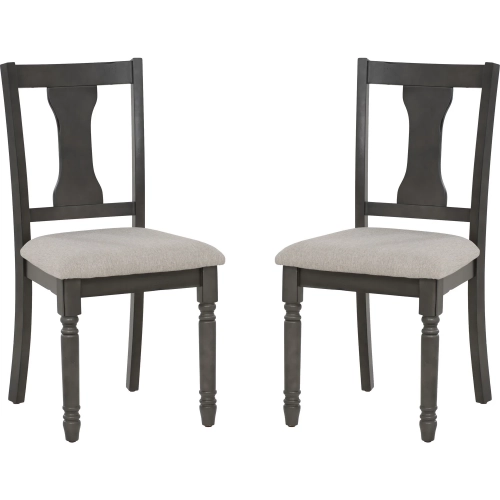 Willow Dining Chair in Gray Wood & Gray Fabric (Set of 2)