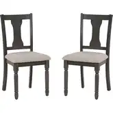 Willow Dining Chair in Gray Wood & Gray Fabric (Set of 2)