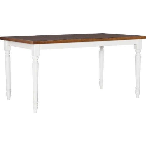 Willow 59" Dining Table in Brown & Vanilla White Wood