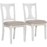 Willow Dining Chair in Vanilla White Wood & Tan Fabric (Set of 2)