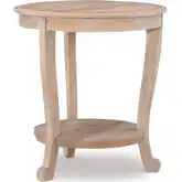 Aubert Round Accent Side Table in Natural Wood
