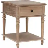 McGhie Side Table in Brushed & Whitewashed Natural Wood
