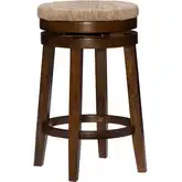 Morgan Swivel Counter Stool in Walnut Wood & Seagrass