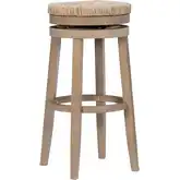 Morgan Swivel Bar Stool in Natural Wood & Seagrass