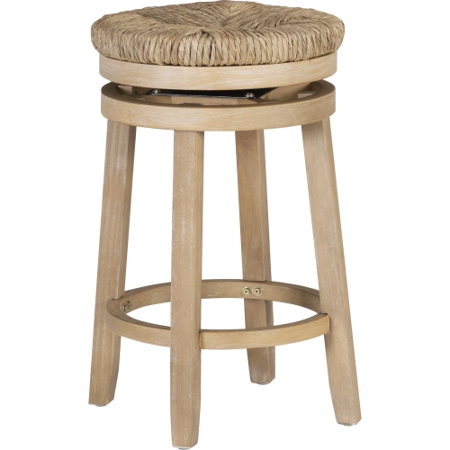 Morgan Swivel Counter Stool in Natural Wood & Seagrass