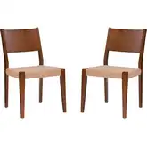 Cadence Dining Chair in Brown Wood & Rope (Set of 2)